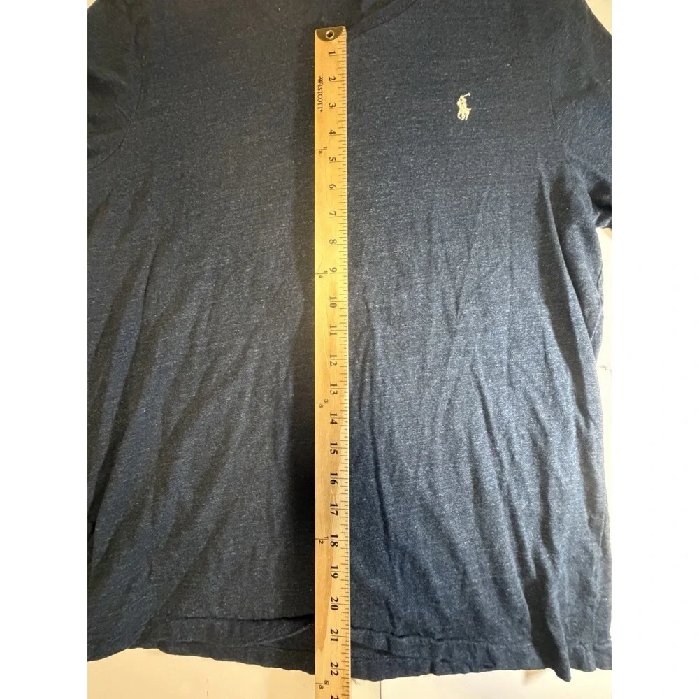 Polo Ralph Lauren T Shirt Mens L Navy Heather Custom Fit Pony Logo Cotton